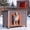 34.6" Gray (Heated Dog House), variant on Aivituvin 34.6’’ Heated Outdoor Dog House Weatherproof Outdoor Wooden Dog Kennel with Openable Roof Chew-Proof Metal Frame for Outside Dogs