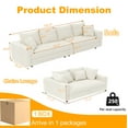 thumbnail image 7 of 102.4 " Modern Sectional Sofa Couch,Convertible Sofa Plush Corduroy 4-Seat Upholstered Sofa with Soft Pillows for Living Room Bedroom,Beige, 7 of 7