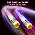 thumbnail image 6 of Coaxial Cable Triple Shielded CL3 in Wall-Rated (6 ft) RG6 Digital Audio Video (Coax Cable) Satellite TV, Antenna, Male F Connector Pin - 6 Feet, 6 of 7
