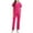 Hot Pink, variant on Scrubs for Women Set, Soft V-Neck Short Sleeve Scrub Top & Long Jogger Pant with Pockets Stretch Fabric, Easy Care Uniforms