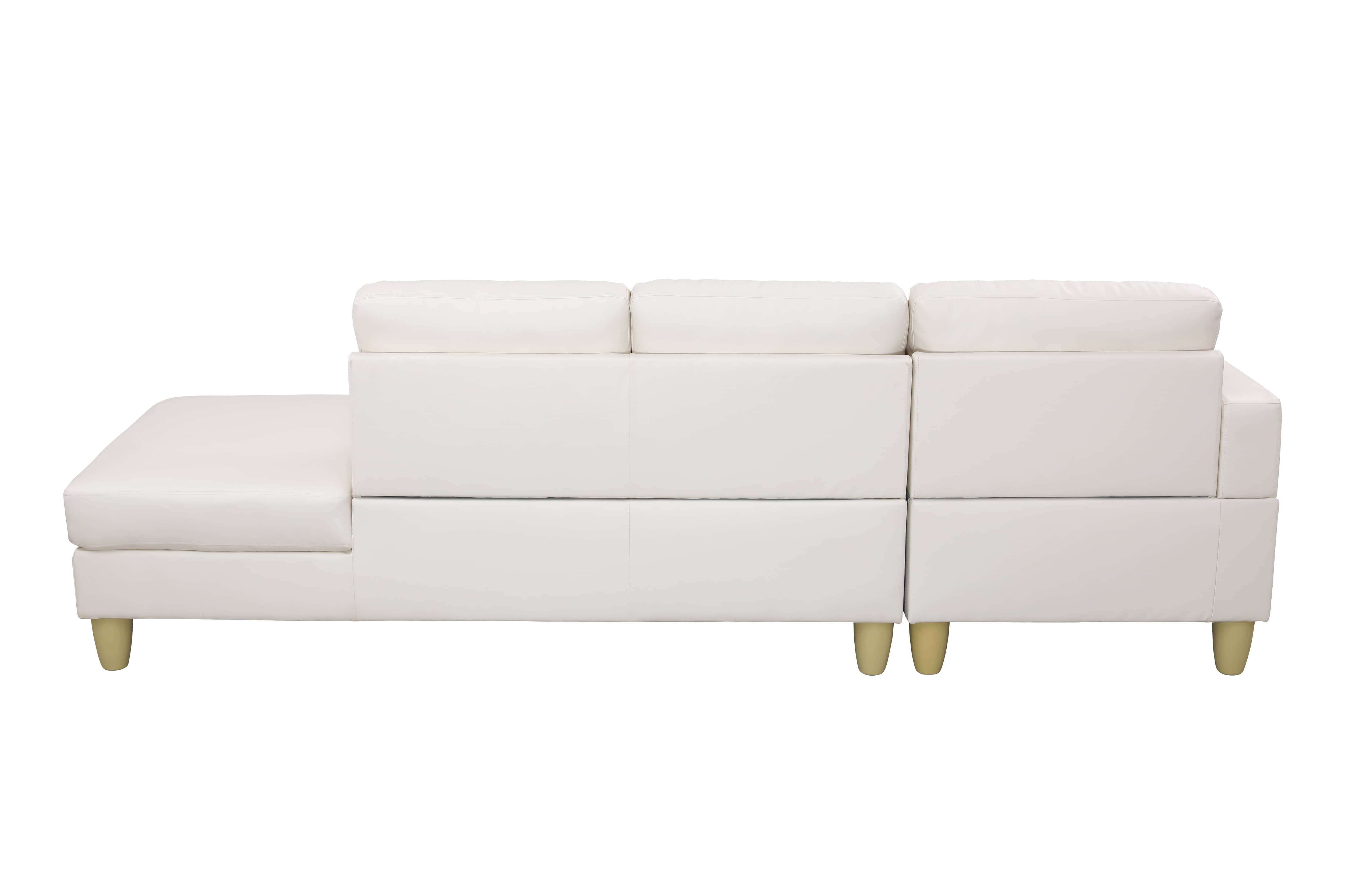 MAYEERTY Superior White Semi-PU Modern Adult Couch - Living Room Sofa Set