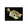 Real 10K Yellow Gold Genuine Full Canary Diamond Jesus Piece Pendant (0.25ct)