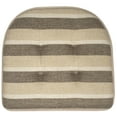 thumbnail image 3 of Bradford Striped U-Shaped Memory Foam Chair Pad Beige and Brown 4-Pack, 3 of 6