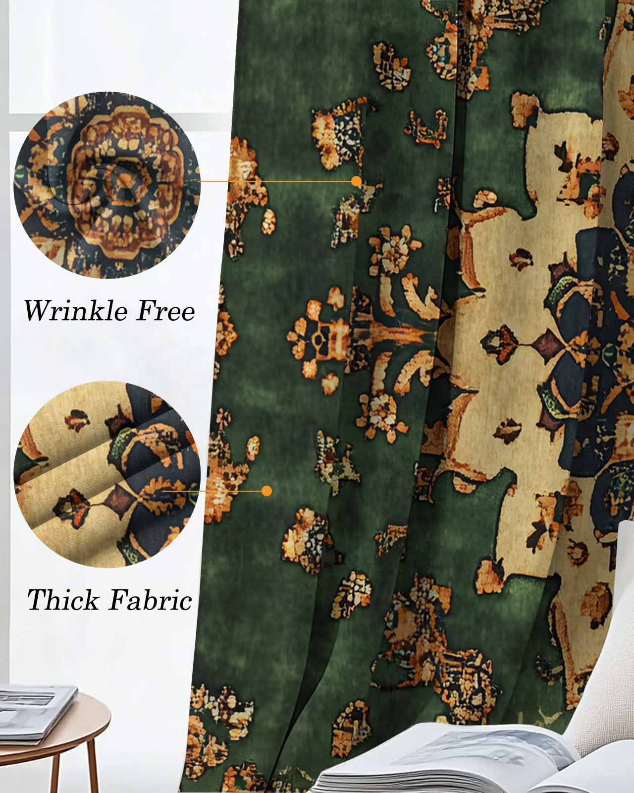 Gorgeous Blackout Curtains for Bedroom Living Room, Gorgeous Decoration Bohemian Pattern 39 In Long Thermal Insulated Room Darkening Drapes Grommet Window Treatments, 27.5 x 39 In