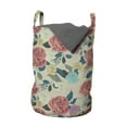 thumbnail image 1 of Flowers Laundry Bag, Colorful Grown Roses and Leaves Floral Design, Hamper Basket with Handles Drawstring Closure for Laundromats, 13" x 19", Pale Taupe Pale Rust, by Ambesonne, 1 of 4