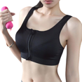 thumbnail image 1 of Women Seamless Sport Bra Professional Zipper Front Running Sports Bra Push Up Shockproof Wirefree Crop Top Plus Size 4XL, 1 of 6