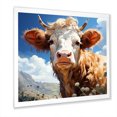 thumbnail image 2 of Designart "Cow in a Flower Meadow" Animals Framed Wall Art Decor - Modern Blue Cow Bedroom Framed Canvas Wall Art, 2 of 6