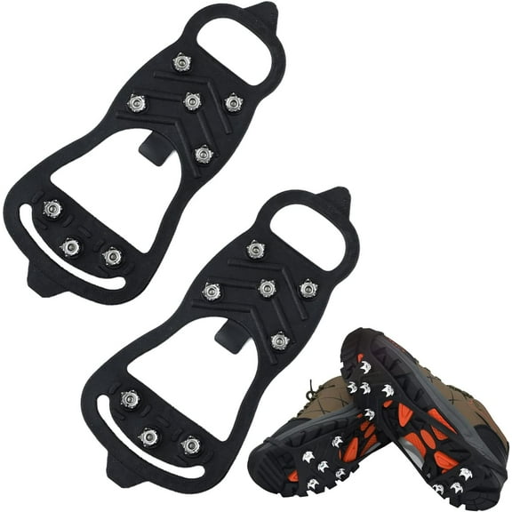 1 Pair of Crampons, Universal Non-slip Crampons, Snow Claw Shoe Covers with 8 Teeth, Silicone Mountaineering Equipment, Suitable for Snowy Days, Ice, Outdoor, Fishing, Hiking.