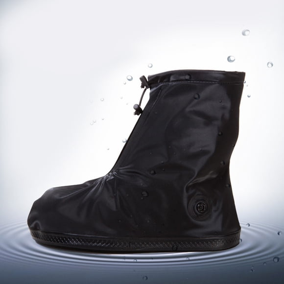 OULII Safety Overshoes Waterproof Overshoes Black PVC For Adults Rainy Days 1 Pair