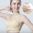 thumbnail image 6 of harmtty Solid Color Shakeproof Hollow Mesh Sports Bra Wire Free Women Yoga Tank Top,Skin Color,, 6 of 7