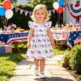 thumbnail image 6 of WERYOUNG Toddler Girls 4th Of July Dresses Fly Sleeve Independence Day American Flag Printed Dress Kids Patriotic Dresses Comfortable 6-12 Months, 6 of 9