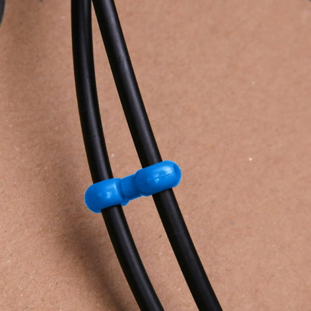 10 Uds. Cable de engranaje de freno de bicicleta Clips de estilo S gancho de línea de guía de manguera (azul)