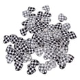 thumbnail image 2 of 100 Uds. Parches en forma de corazón para planchar en rejillas blancas y negras, parches de apliques bordados DIY para bolsas de ropa, 2 of 12
