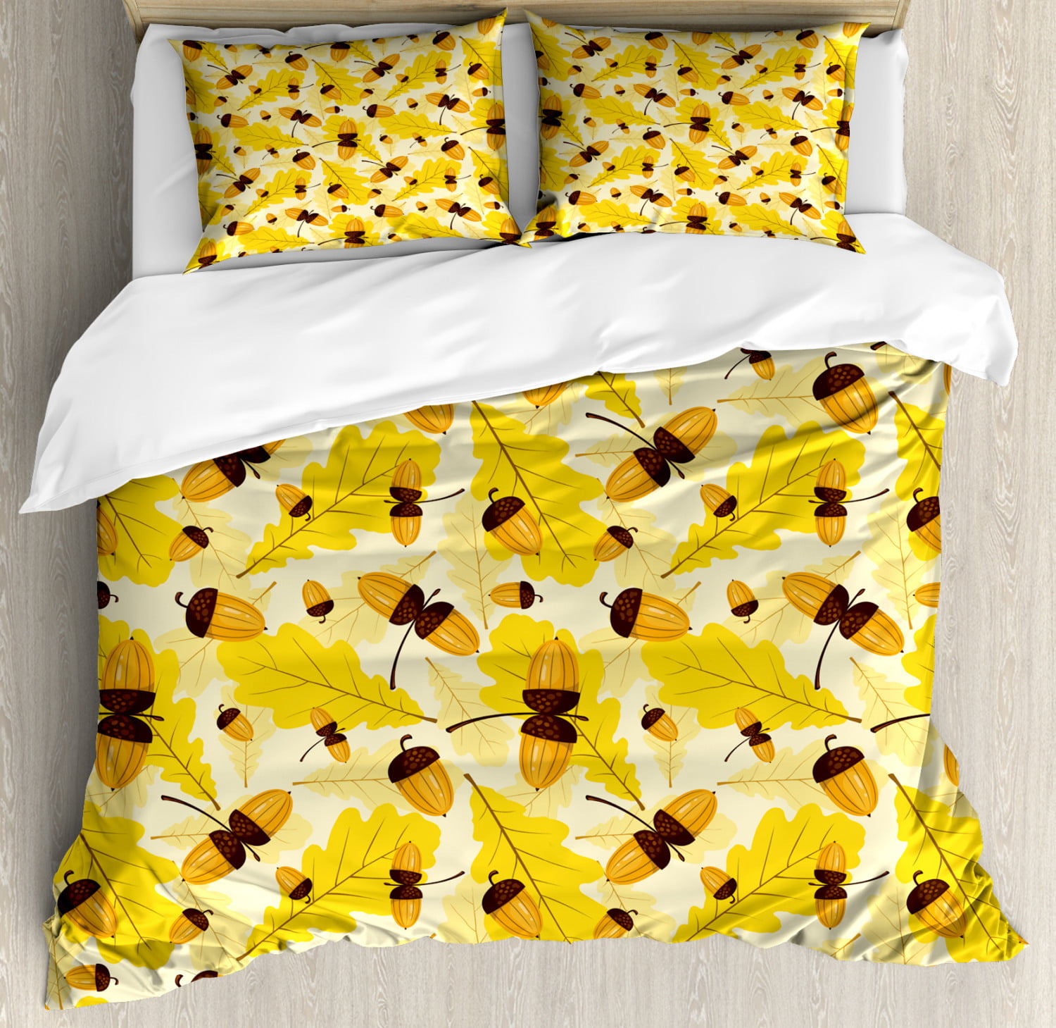 MicBridal Girls Pineapple Duvet Cover White Yellow Background Cotton Comforter Cover for Women Children Teen Kids Adults 
