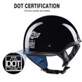 thumbnail image 3 of AHR RUN-C Motorcycle Half Face Helmet DOT Approved Bike Cruiser Chopper High Gloss Black L AHR Modern, 3 of 11