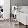 thumbnail image 2 of Acrylic Triangle End Table - 3 Tier Corner Side Table - Small Corner Table for Living Room, Bedroom, Bathroom, 2 of 10