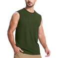 thumbnail image 4 of cocolona Mens Summer Solid Color Tank Tops Crew Neck Sleeveless Stretchy Sports Shirts Gym Workout Running Tank Tops, 4 of 4