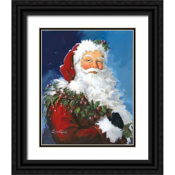 Comish, Susan 15x18 Black Ornate Wood Framed with Double Matting Museum Art Print Titled - Berry Christmas