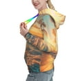 thumbnail image 2 of Wukai Tropical Sunset Beach Scene Print Womens Hoodies Fleece Sweatshirts Long Sleeve Sweaters Pullover Fall Outfits Winter Clothes-Small, 2 of 7
