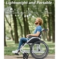 thumbnail image 4 of NOMIGO Folding Lightweight Transport Wheelchair Foldable Self-Propelled Wheelchair with Double-Brake Design for Adults 21-Inch Large Rear Wheel Support 230Lbs White, 4 of 10