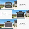 thumbnail image 2 of PURPLE LEAF 10' X 12' Gazebo with White Aluminum Frame Hardtop Gazebo Curtains and Netting Included for Garden Deck Lawns and Backyard, Grey, 2 of 9