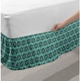thumbnail image 2 of Ikat Bed Skirt, Traditional Elements Abstract Circles and Dots Inspirations Tribal, Elastic Bedskirt Dust Ruffle Wrap Around for Bedding Decor, 4 Sizes, Turquoise Grey, by Ambesonne, 2 of 2