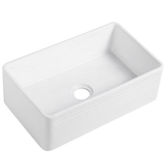 White Ceramic 30 in. Single Bowl Farmhouse Apron Kitchen Sink