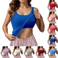 thumbnail image 4 of CHENge Workout Tops for Women Racerback Sleeveless Athletic Tank Tops with Built Open Back Basic Undershirt Yoga Shirts Athletic Running Oversized Gym Clothes, 4 of 8