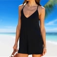 thumbnail image 3 of Bermudas Mamelucos casuales para mujer Mono ajustable con cuello en V para mujer para el verano (Negro S) Ygjytge Negro T S para Mujer, 3 of 8