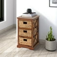 thumbnail image 4 of Hampton Meadows 3 Tier X-Side End Storage Cabinet with 3 Wicker Baskets, Walnut, 4 of 6
