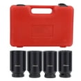 thumbnail image 1 of 1/2-Inch Drive Impact Socket Set, 4-Piece Chrome Molybdenum Steel Double Hex Sockets (30mm, 32mm, 34mm, 36mm), 3.1-Inch Length, Blackened Rust-Proof Surface, Professional-Grade for Durable, Stable, 1 of 6