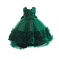 thumbnail image 1 of GPOECD Robes pour Filles, Robe Formelle de Performance Piano pour Fillettes, Robe Longue d'Été pour Défilé Vert Foncé, 120, 1 of 8