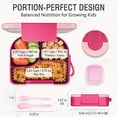 thumbnail image 3 of Primlect Bento Box, 3-Compartment Kids Lunch Container Set, with Leak-Proof Insulated Food Jar, Pink, 3 of 6