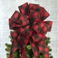 thumbnail image 5 of SUTENGDA Large Glitter Candy Cane Stripe Ribbon Christmas Tree Topper Bow and 12  Bows  13 Pieces, 5 of 5