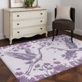 thumbnail image 3 of Purple Crane Silhouette Area Rugs 3'x5', Washable Small Throw Rugs for Living Room Bedroom, Modern Abstract Flowers Botanical Indoor Outdoor Rug Non-Slip Low Pile Carpet Runner Reversible Floor Mats, 3 of 8