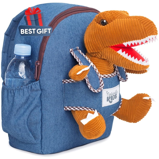 Mochila Naturally KIDS con diseño de dinosaurio para niños de 5 a 7 años con peluche