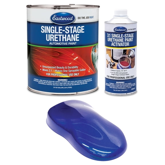 Eastwood 3:1 Blue Pearl Single Stage Urethane Automotive Spray Paint 1 Sprayable Gallon Kit