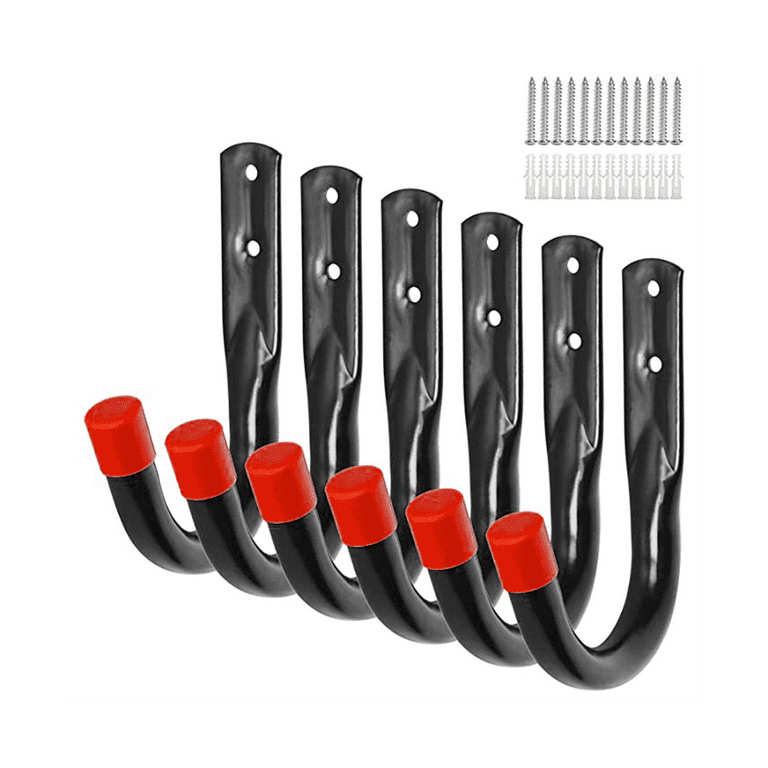 Heavy Duty Garage Hooks for Hanging, 6Pcs Garage Storage Hooks for  Extension Cord Tool with Wall Anchors and Screws 