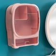 thumbnail image 4 of Organizador de maquillaje Caja de maquillaje a prueba de polvo montada en la rosado Zulema Organizador de almacenamiento, 4 of 7