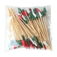 thumbnail image 5 of 100 Count Vintage Christmas Cocktail Picks - Disposable Bamboo Appetizer Skewers for Holiday Party, Fruit Platter, and Christmas Decorations, 5 of 9