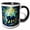 Black/White, variant on 3drose, Black Panther Animal in Wild Jungles. Elegant Decorative Art Gift, 15oz Mug