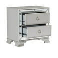thumbnail image 3 of Avondale Collection Bold Modern-Traditional Mirrored Nightstand with Silver Hardware, 3 of 4