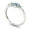 thumbnail image 2 of 0.17 ctw Wedding Band for Women - 18K White Gold Blue Moissanite Stackable Eternity Ring, 2 of 6