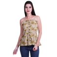 thumbnail image 1 of Moomaya Women Frill Smoked Crop Tank Top Cotton Slub Full Buttoned Closure Top, 1 of 4