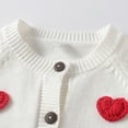 thumbnail image 4 of JIAYUE Tops for Boys Girls Heart Pattern Knit Cardigan Round Neck Button Front For Kids Chic Apparel, 4 of 7