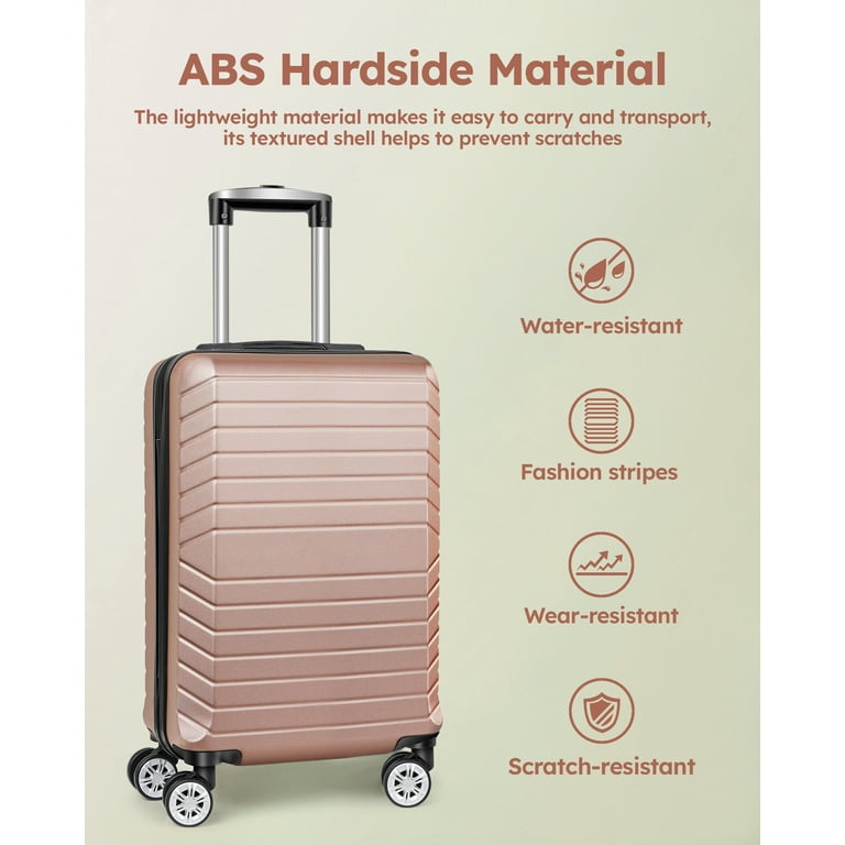10 Piece Luggage Sets 20 24 28 inch Luggage with 7PCS Packing Cubes Suitcase with Wheels Rose