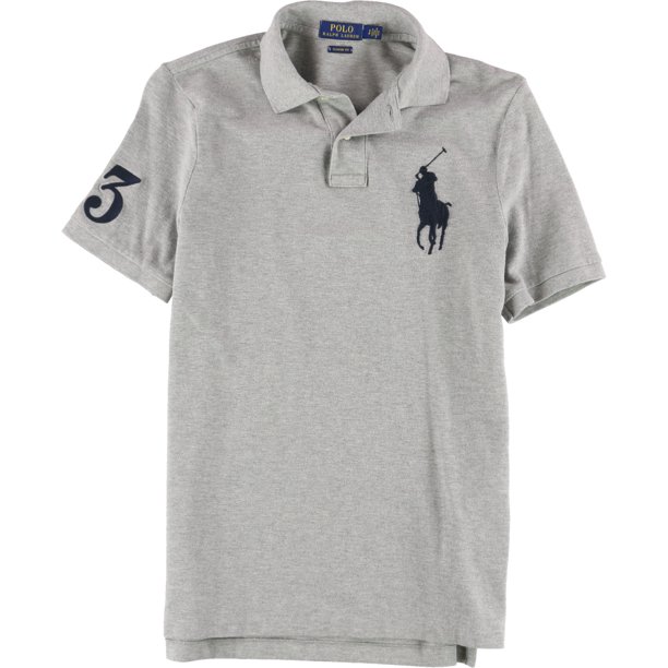 Ralph Lauren - Polo de rugby de malla de ajuste clásico para hombre, gris, grande