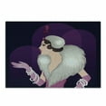 thumbnail image 1 of Retro Cutting Board, Vintage Portrait of Young Lady with Fluffy Fur and Pearls Fashion Glamor Pink Gloves, Decorative Tempered Glass Cutting and Serving Board, in 3 Sizes, by Ambesonne, 1 of 2