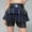 Black, variant on Girls 2-in-1 Sequin Shorts with Attached Skirt, Sparkly Puffy Dance Costume Shorts for Performance, Cheerleading and School Recital, Shiny Metallic Skort Black 100