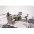 thumbnail image 5 of Direct Wicker Round 42" Gas Fire Pit Table with Rattan Chairs 5 Pieces Outdoor Conversation Set-Grey, 5 of 6